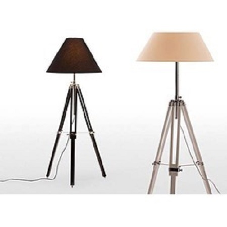 Teak Wood Designer Nautical Tripod Floor Lamp Light