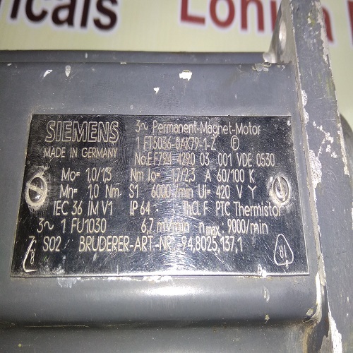Siemens Servo Motor 1ft5036-0ak79-1-z