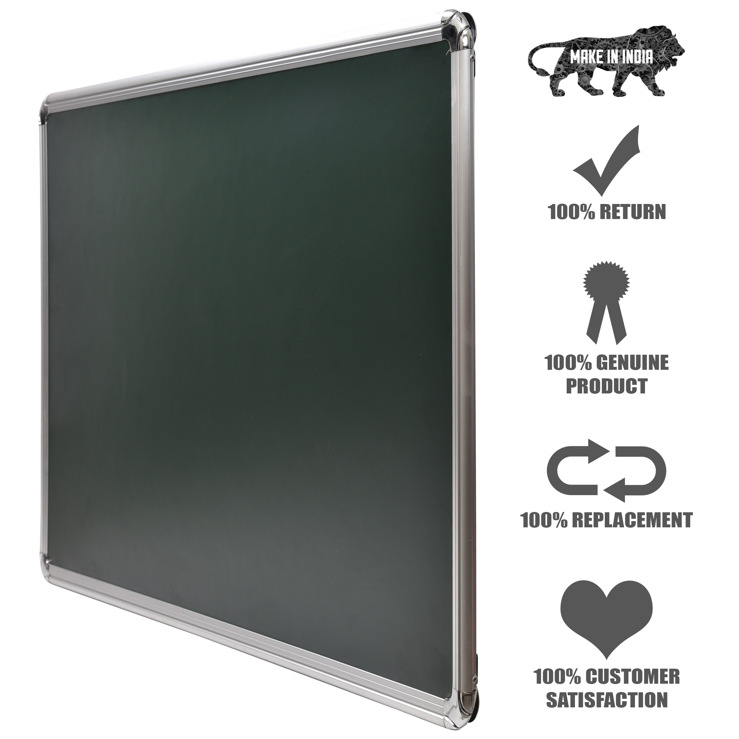 Ceramic Whiteboard - 4' X 3' Durable Aluminium Frame, Rectangular Design For Office And School Use, Green Color, High Surface Hardness & Abrasion Resistance, Easy To Erase
