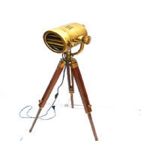 Silver & Brown Tripod With Spot Light