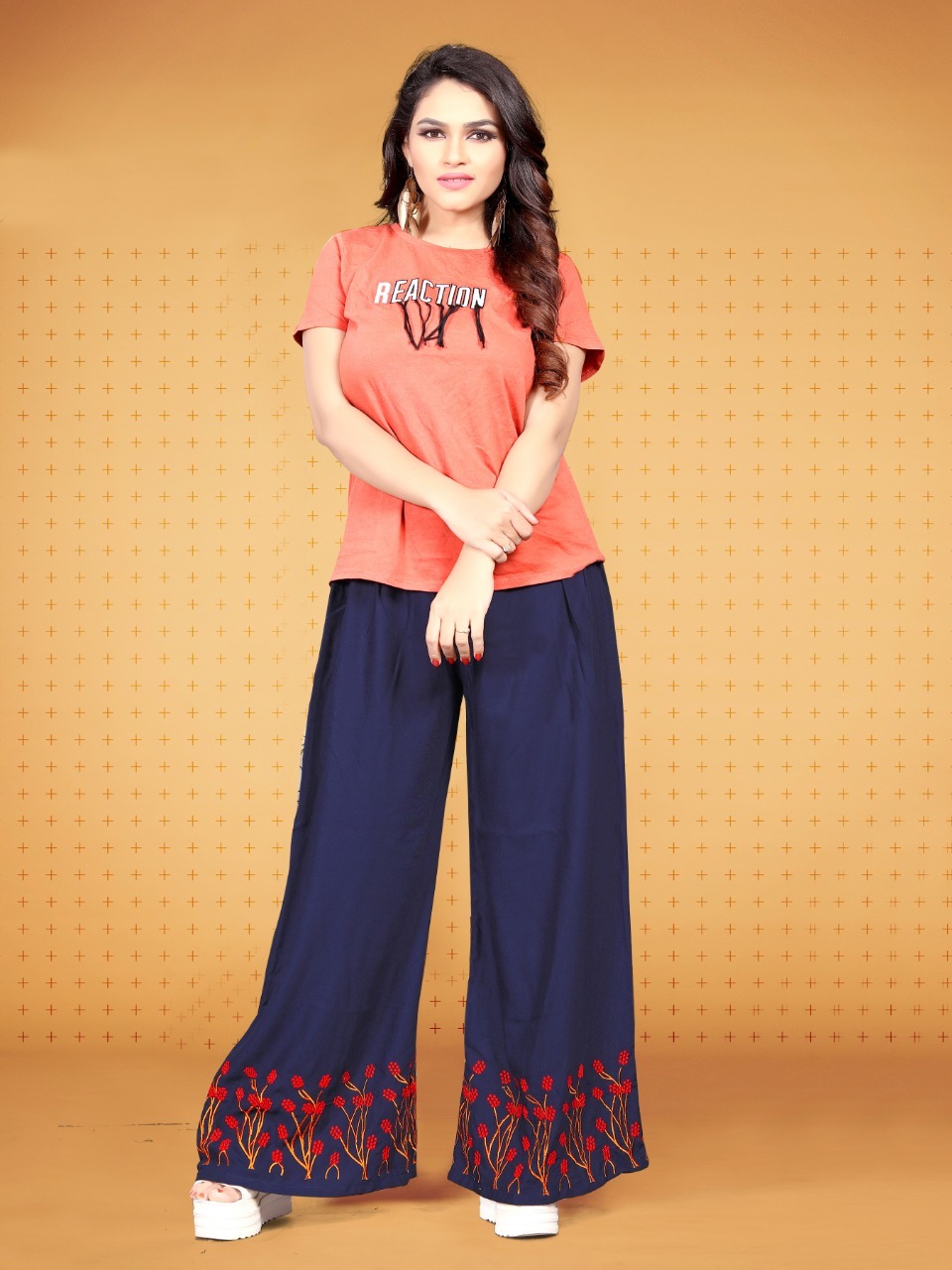 Embroidery Plazzo - Rayon Material, Free Size, White Color | Plus Size, Washable, All Season, Indian Ethnic Style, Embroidered Pattern