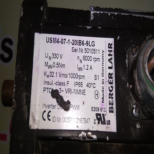 Berger Lahr Servo Motor Usm4-07-1-20ib6-9lg