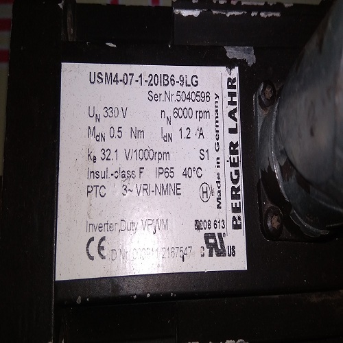 Berger Lahr Servo Motor Usm4-07-120ib6-9lg
