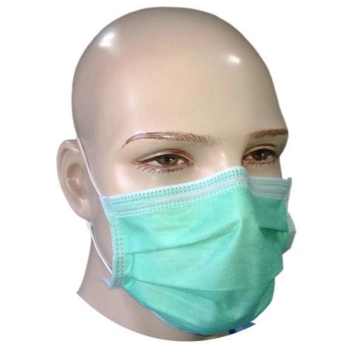 Blue/ Green 3 Ply Ribbon Face Mask
