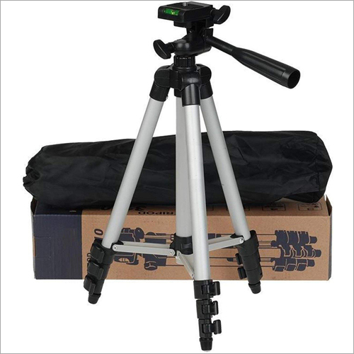 Camera Tripod - Metal & Plastic,  Adjustable Height, Black and Grey Design, Ideal for Photography Adventures