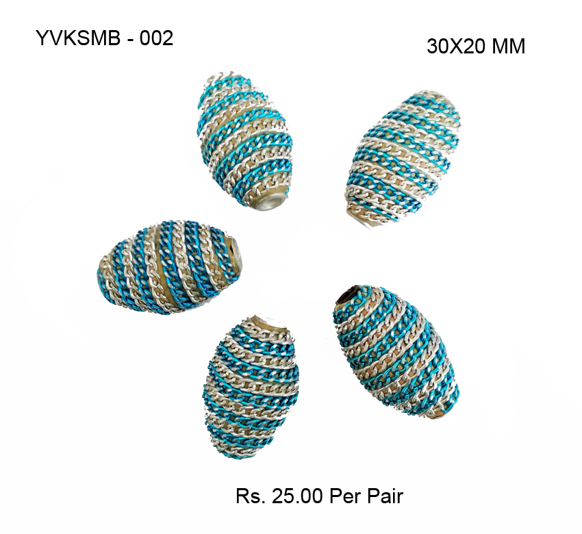 Yvksmb - Polymer Clay Bead 30x20 Mm, Red, Pink, Yellow, Gold, Green | Hand-decorated With Glass Chips, Rhinestones, Drum Shape, 5g Weight