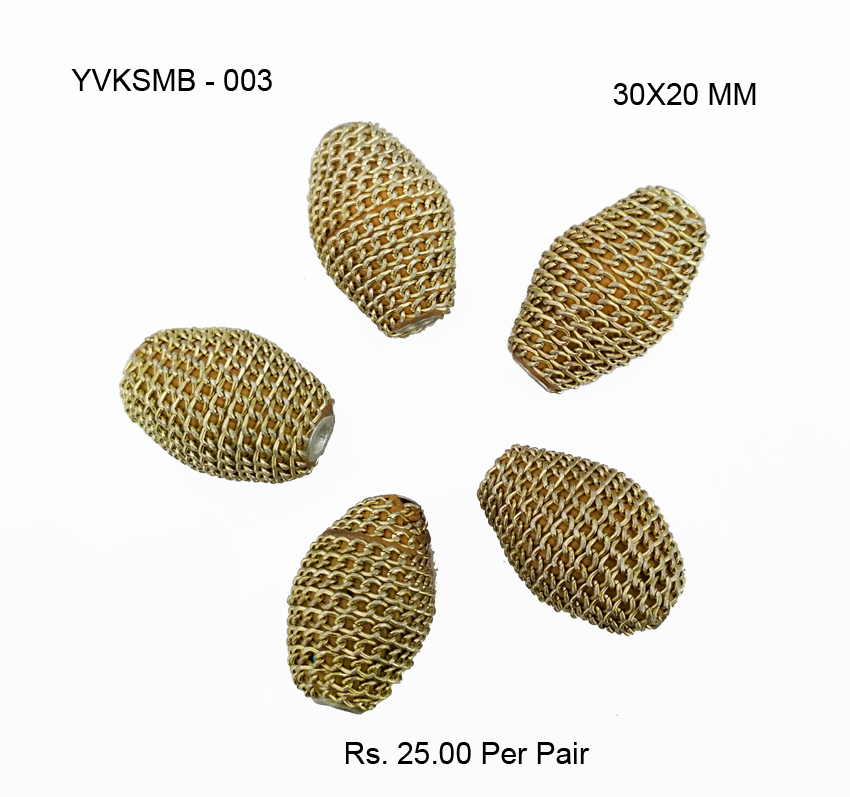 Yvksmb - Polymer Clay Bead 30x20 Mm, Red, Pink, Yellow, Gold, Green | Hand-decorated With Glass Chips, Rhinestones, Drum Shape, 5g Weight