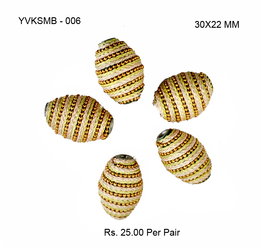Yvksmb - Polymer Clay Bead 30x20 Mm, Red, Pink, Yellow, Gold, Green | Hand-decorated With Glass Chips, Rhinestones, Drum Shape, 5g Weight