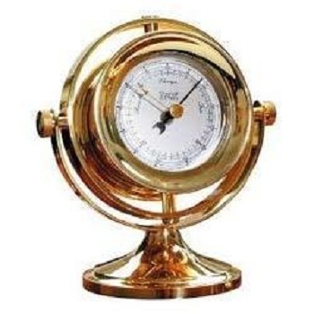 Brass & Wood Ship Wheel Compass Pen Holder