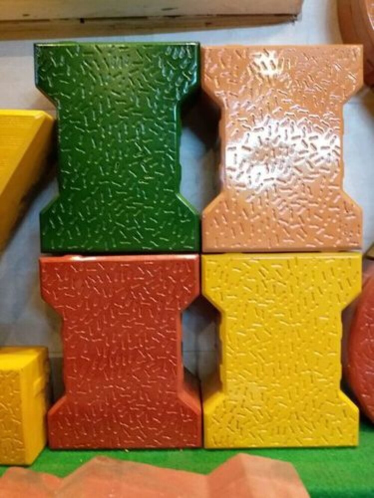 I Shape Texture Paver Block - Color: Yellow