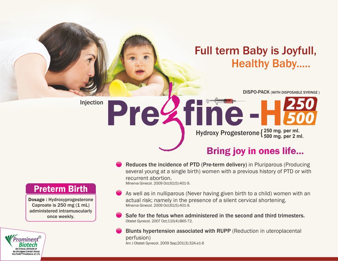 Liquid Hydroxy Progesterone 250 Mg & 500 Mg Injection