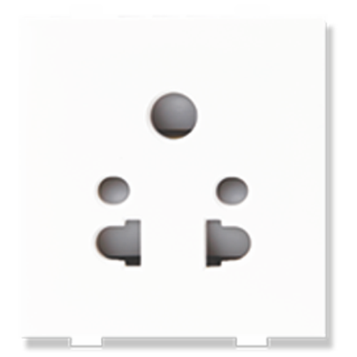 Pressfit One Modular Sockets - Plastic, 6 Amp, 240 Volt, White | High Conductivity, Excellent Brass Terminal Connection, Child Lock Shutter