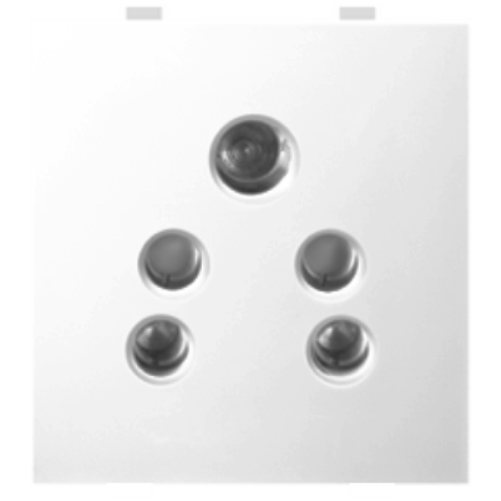 Pressfit One Modular Sockets - Plastic, 6 Amp, 240 Volt, White | High Conductivity, Excellent Brass Terminal Connection, Child Lock Shutter