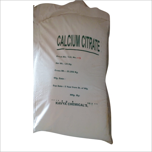 Calcium Citrate - 99% Purity Powder, CAS No: 142606-53-9 | Melting Point: 120°C, Prevents Low Blood Calcium Levels