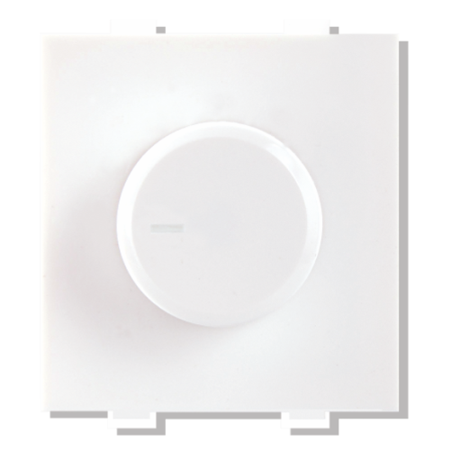Pressfit One Modular Dimmers And Ceiling Fan Regulators - Plastic, 300 Watt, 240 Volt | White Color, Smooth Rotary Switch For Light Intensity Control, Step Fan Speed Regulation