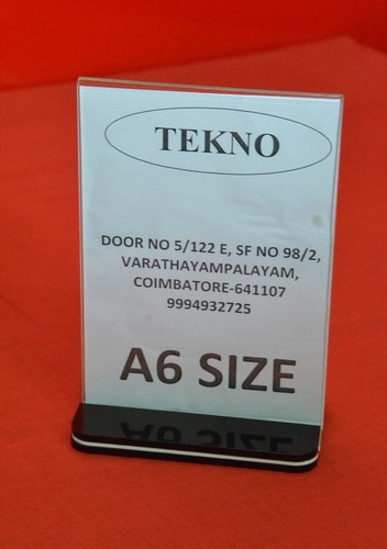 ऐक्रेलिक A6 डिस्प्ले स्टैंड