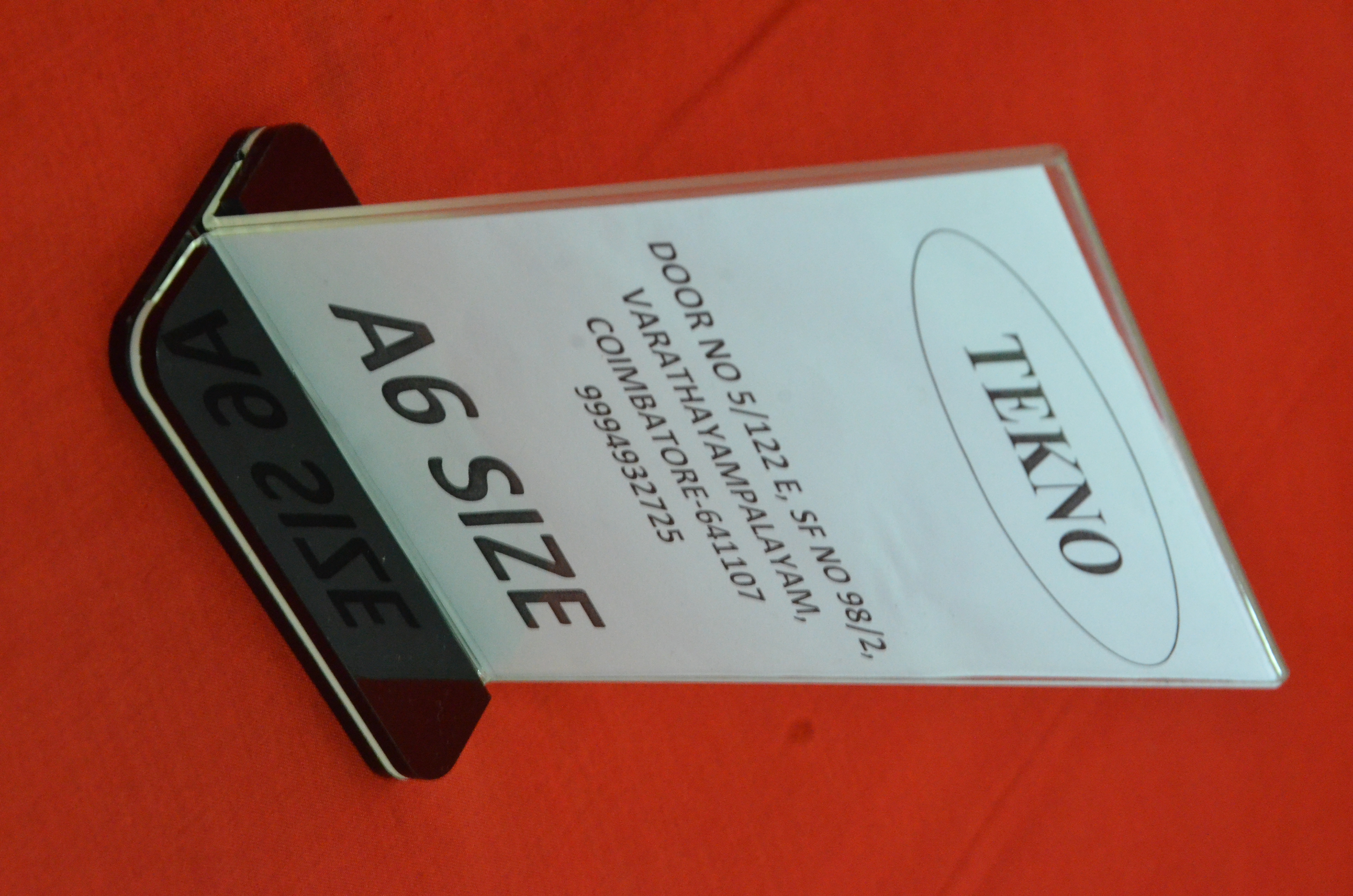 Acrylic A6 Display Stand - High Quality Imported Acrylic, Transparent Material, Customized Design | Superior Weathering Properties, Perfect Finishing, Optical Clarity