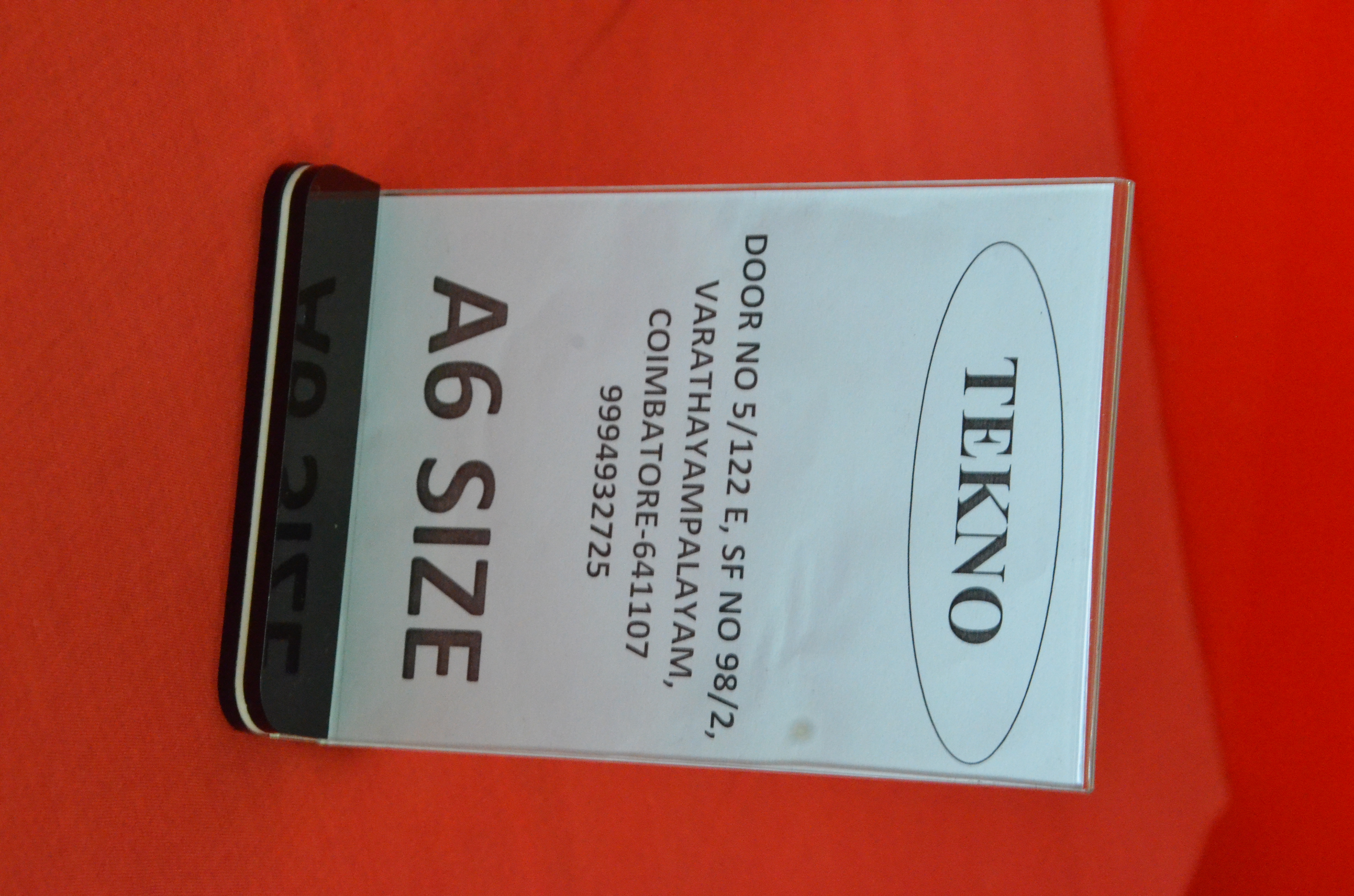 Acrylic A6 Display Stand - High Quality Imported Acrylic, Transparent Material, Customized Design | Superior Weathering Properties, Perfect Finishing, Optical Clarity