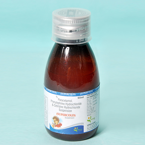 Liquid Paracetamol Phenylephrine Hydrochloride & Cetirizine Hydrochloride Suspension Syrup