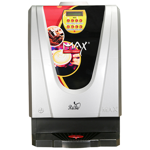 Four Lane Hot & Cold Coffee Vending Machine - Stainless Steel & GI Sheet, 400x685x640 mm, 20 Ltrs Water Tank, Automatic Cleaning, Digital Counters & Password Locking