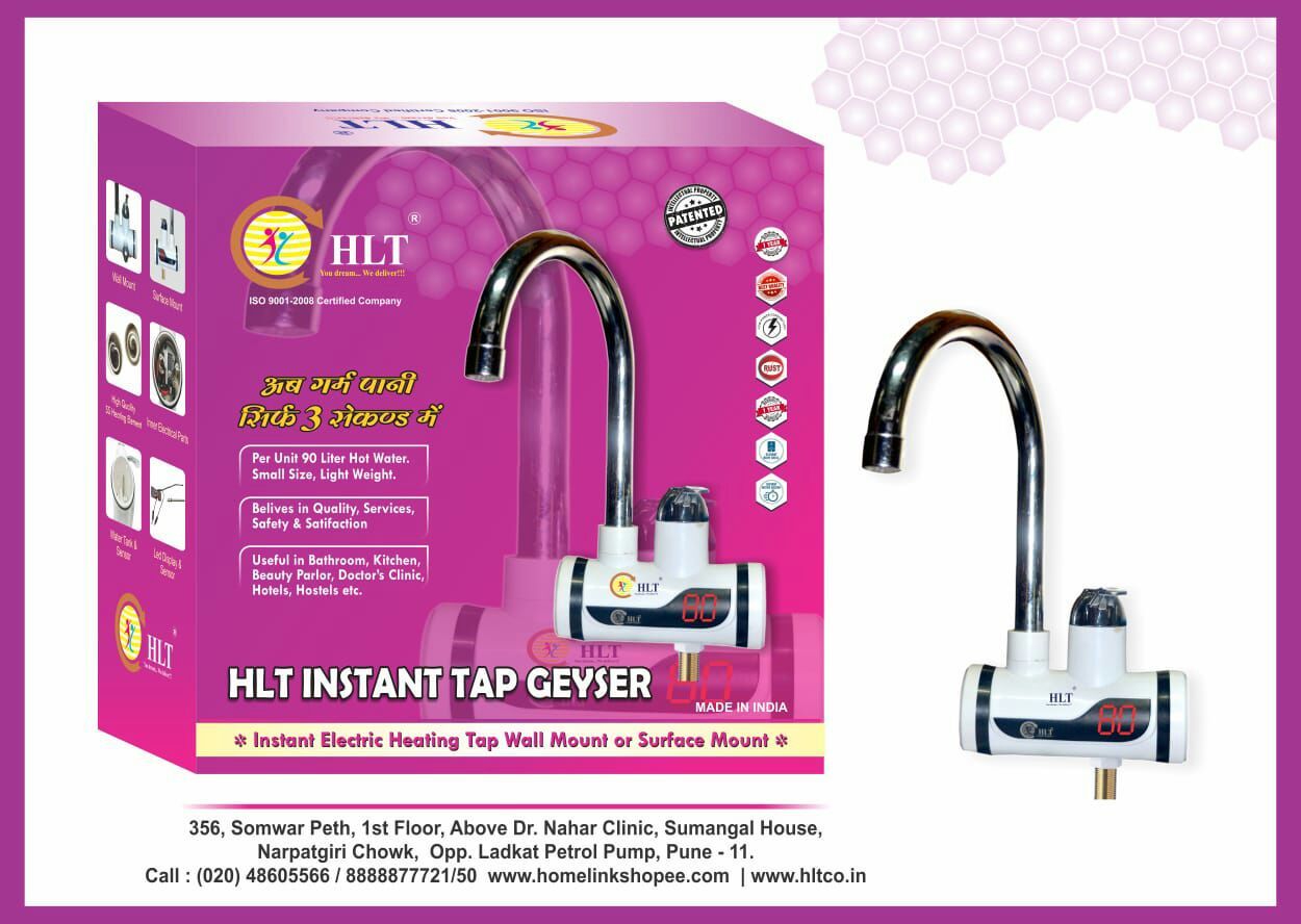 Hlt Tap Geyser - Plastic, 1 Litre Kg/hr Capacity | White, Wall Mounted, Instant Hot Water, 2kw Power, 1 Year Warranty