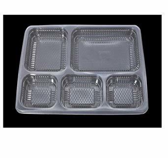 Transparent Meal Tray 5 Cp