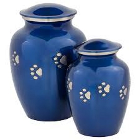 Raku Paw Print Urns - Brass Metal, Small Up To 30 Lbs, Medium Up To 50 Lbs, Large Up To 75 Lbs | Raku Color, Enamel & Plated Finishing, Religious Style, Casting Technique