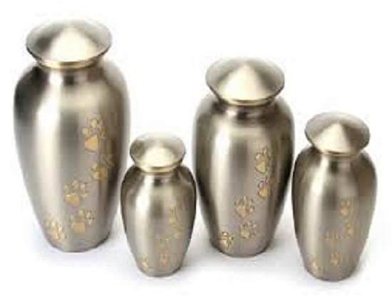 Raku Paw Print Urns - Brass Metal, Small Up To 30 Lbs, Medium Up To 50 Lbs, Large Up To 75 Lbs | Raku Color, Enamel & Plated Finishing, Religious Style, Casting Technique