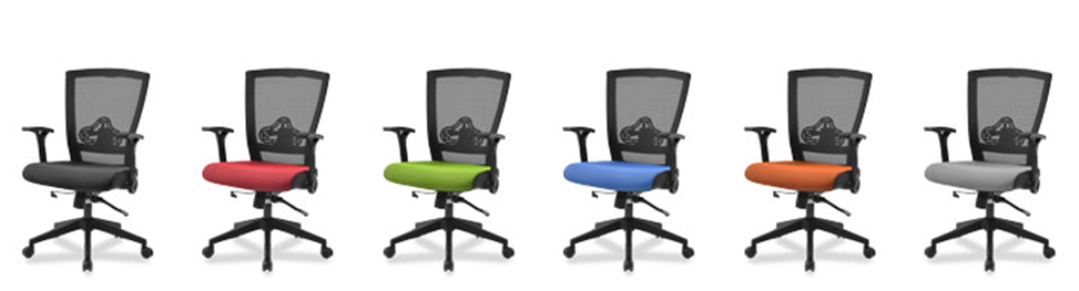 Klaus Revolving Chair - Aria Mesh Fabric, 690x690x1210mm, Black Body | Dynamic Lumbar Support, Synchronized Tilt System, Adjustable Armrest, Floating Air Design, Durable Seat Plate, Silence Urethane Wheel