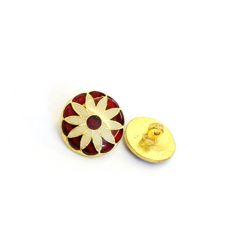 गोल्डन ब्रास मेटल एनमेल बटन