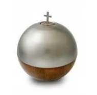 White Beautiful Celestial Metal Cremation Urn