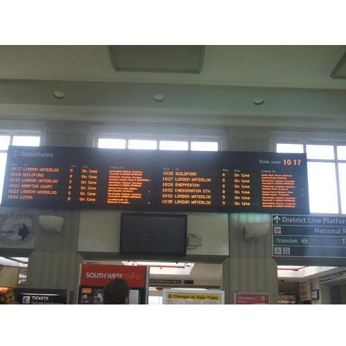 LED Departure Boards - 10mm Pixel Density, Customized Dimensions | High Brightness 6500 cd/m2, Low Power Consumption, IP67 Protection Level, Long Life
