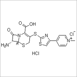 7R)-7-एमिनो-2-कार्बोक्सी-8-ऑक्सो-5-थिया-1-एज़बाइसाइक्लो[4.2.0]ऑक्ट-2-एन-3-वाई]थियो]-4-थियाजोलाइल]-1-मीथाइल-पैरिडीनियम क्लोराइड मोनोहाइड्रोक्लोराइड