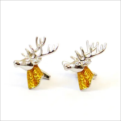 सिल्वर और येलो फैंसी कफ़लिंक