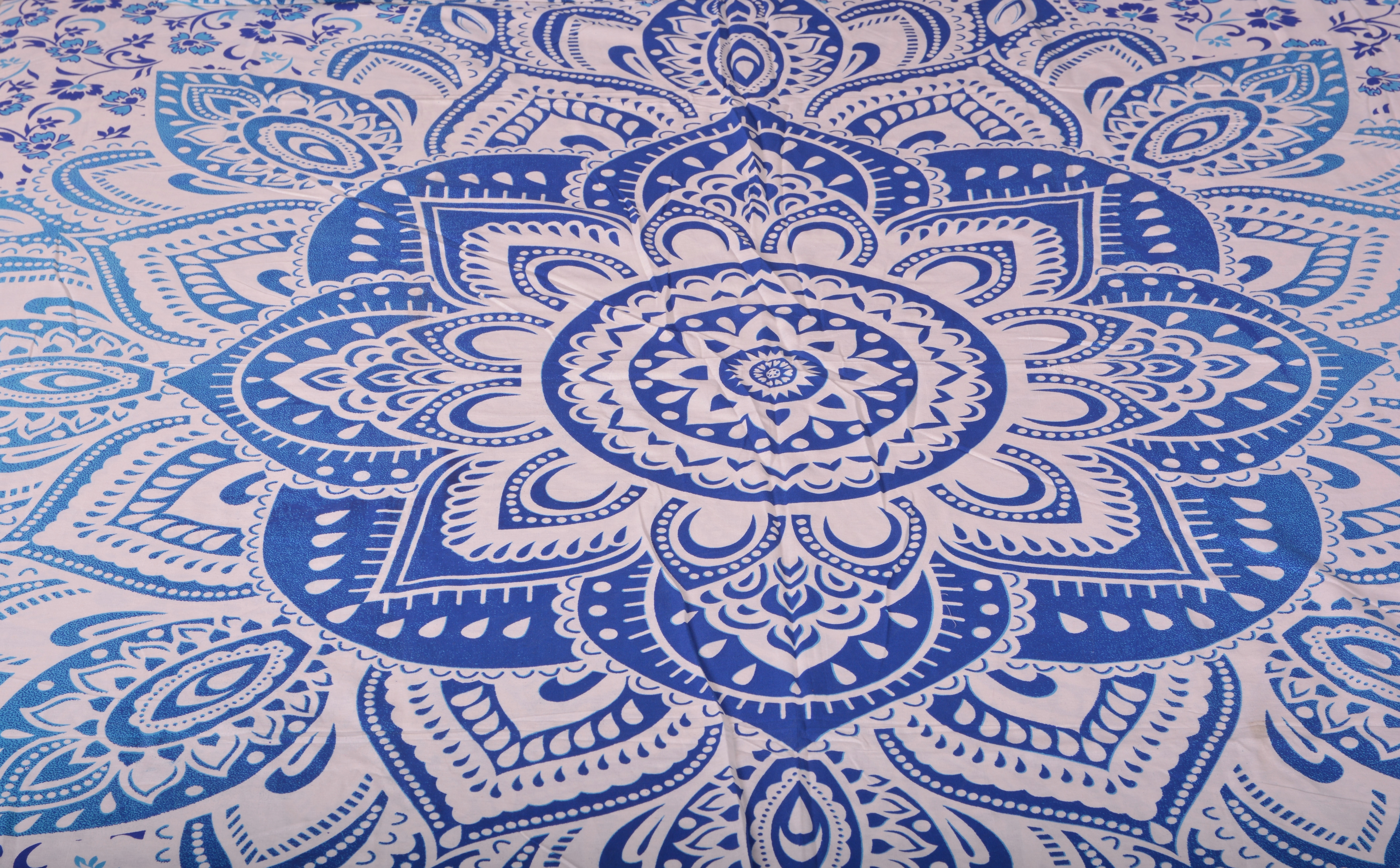 Indian Mandala Cotton Duvet Cover - 100% Cotton, 90 X 86 Inch | Floral Print, Breathable, Quick Dry, 650 Gsm, Elegant Bedroom Decor