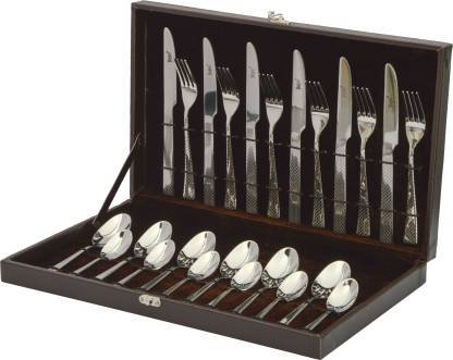 Silver Shapes Eon Cutlery Set With Gift Box 24 Pcs