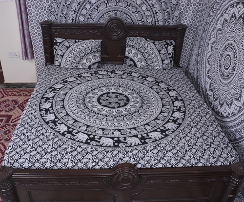 Quick Dry Indian Mandala Black Cotton Duvet Cover