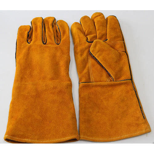 Welding Leather Gloves - Leather, Sizes 14-24 Inches, Color Red, Full Fingered | Heat Resistant, Superior Strength, Comfortable Fitting, Long-lasting