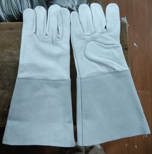 Welding Leather Gloves - Leather, Sizes 14-24 Inches, Color Red, Full Fingered | Heat Resistant, Superior Strength, Comfortable Fitting, Long-lasting