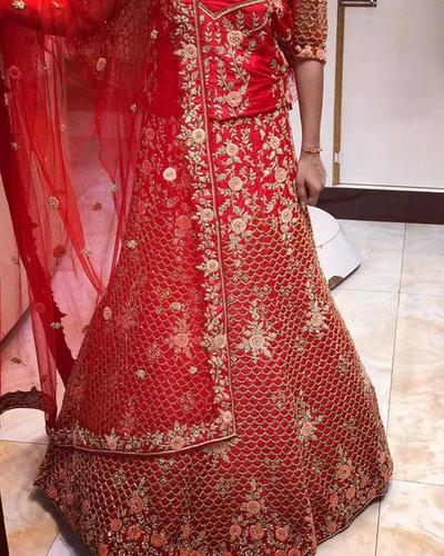 Red Ladies Embroidered Lehenga