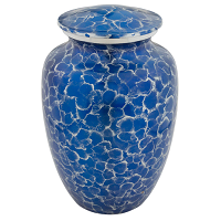 Enamel Marbled Blue Cremation Urn
