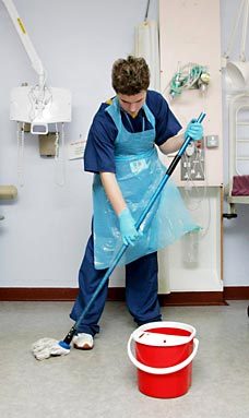 Cleaning And Sweepers Kit - Plastic Material, Disposable Head Cap (1), Face Mask (1), Protective PVC Inner Apron, Hand Gloves (2) | Blue, Manual Operation, Portable Use