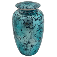 Enamel Marbled Green Cremation Urn