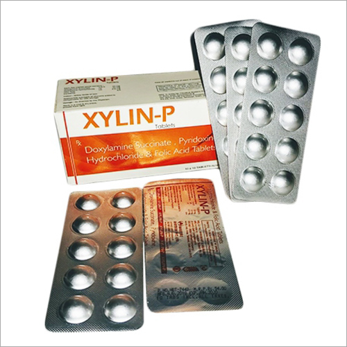 Doxylamine Succinate, Pyridoxin Hydrochloride & Folic Acid Tablets - 10x10 Pack, Suitable For All, Treats Nausea and Vomiting, 1-2 Year Shelf Life