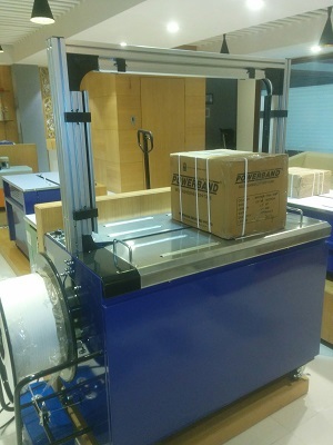 Fully Automatic Strapping Machine - Metal, Blue, Plc Control | Easy Operation, Mechanical Outside Tension Control, Unmanned Strapping Capability