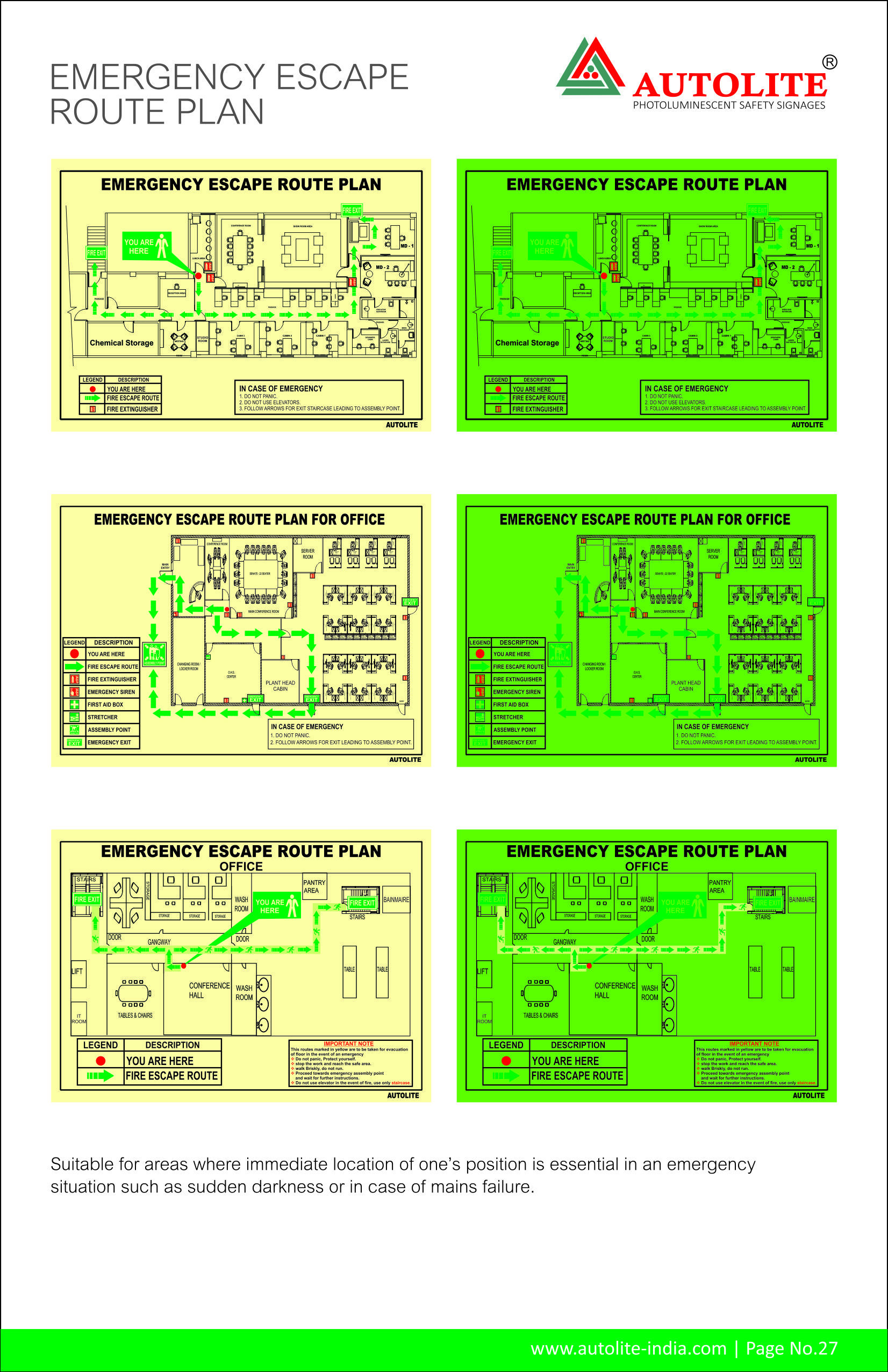 Fire & Emergency Escape Route Plan Body Material: Rigid