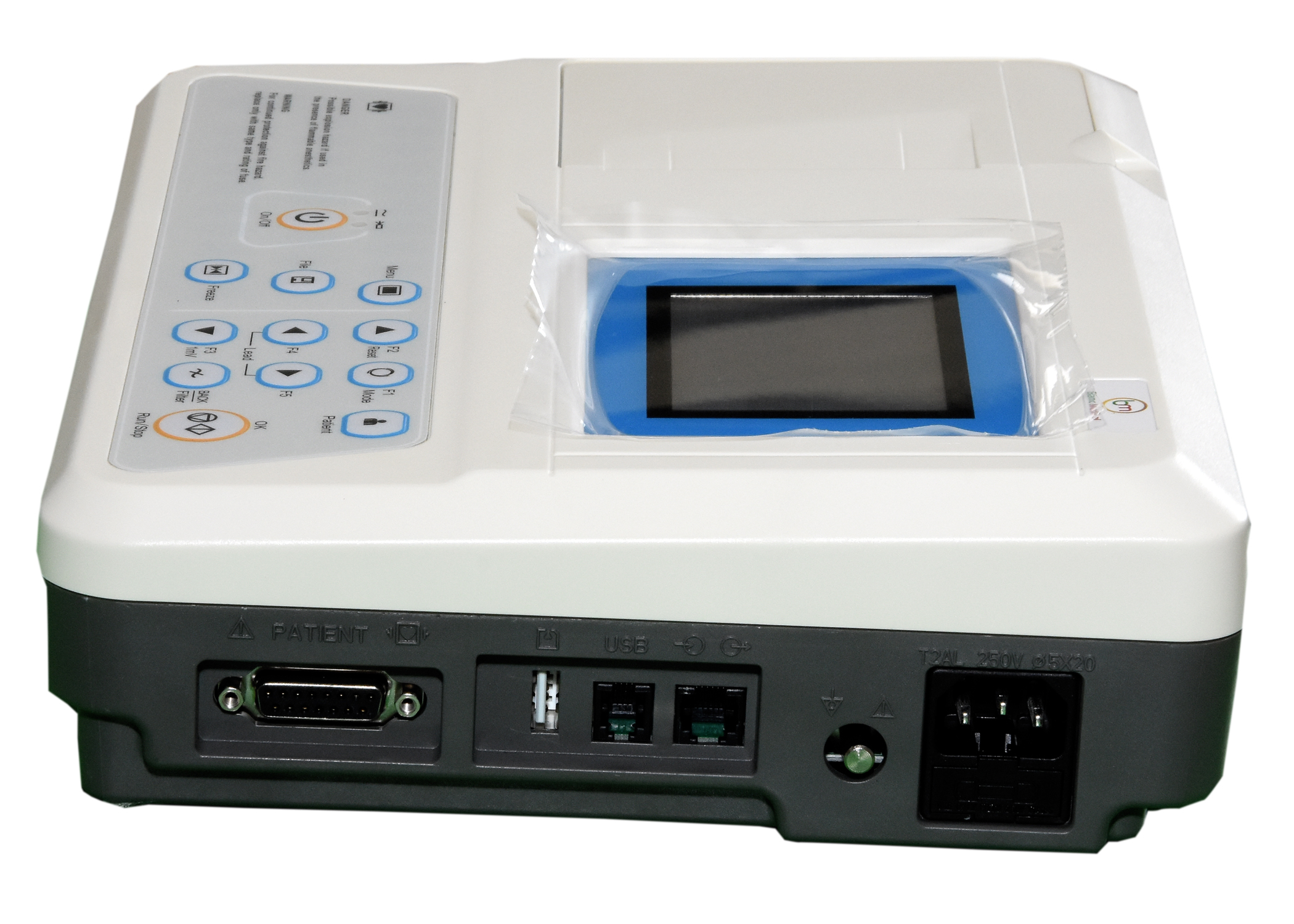 Ecg Machine - 3 Channel, 285mm X 265mm X 72mm, White | Automatic Operation, Portable, High Resolution Thermal Printing, Built-in Rechargeable Battery, Usb/rs232 Interface