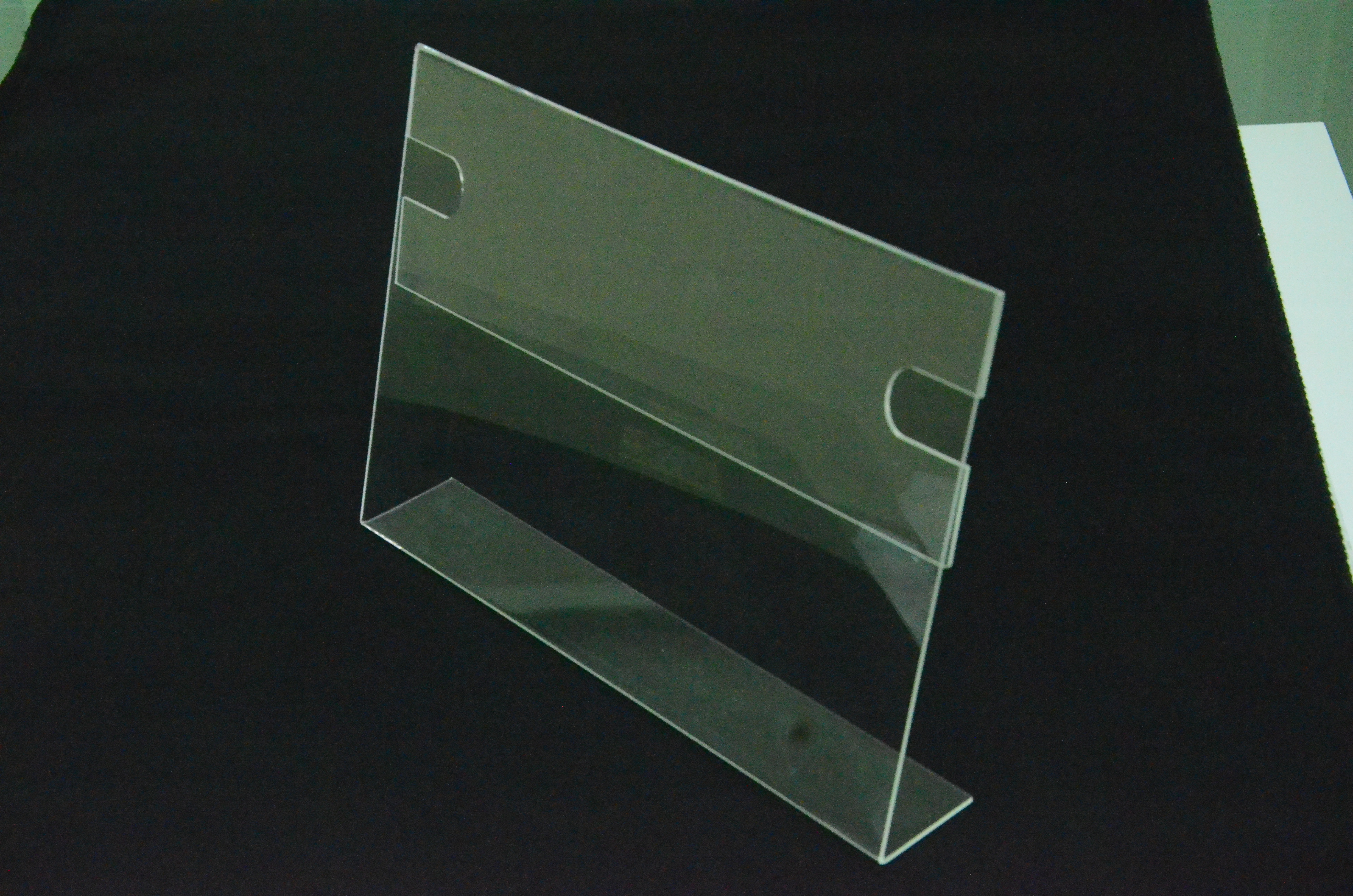 Acrylic A4 Size Horizontal Display Stand - High Quality Imported Acrylic Sheet, Clear Transparency, Free Standing Unit For Information Display
