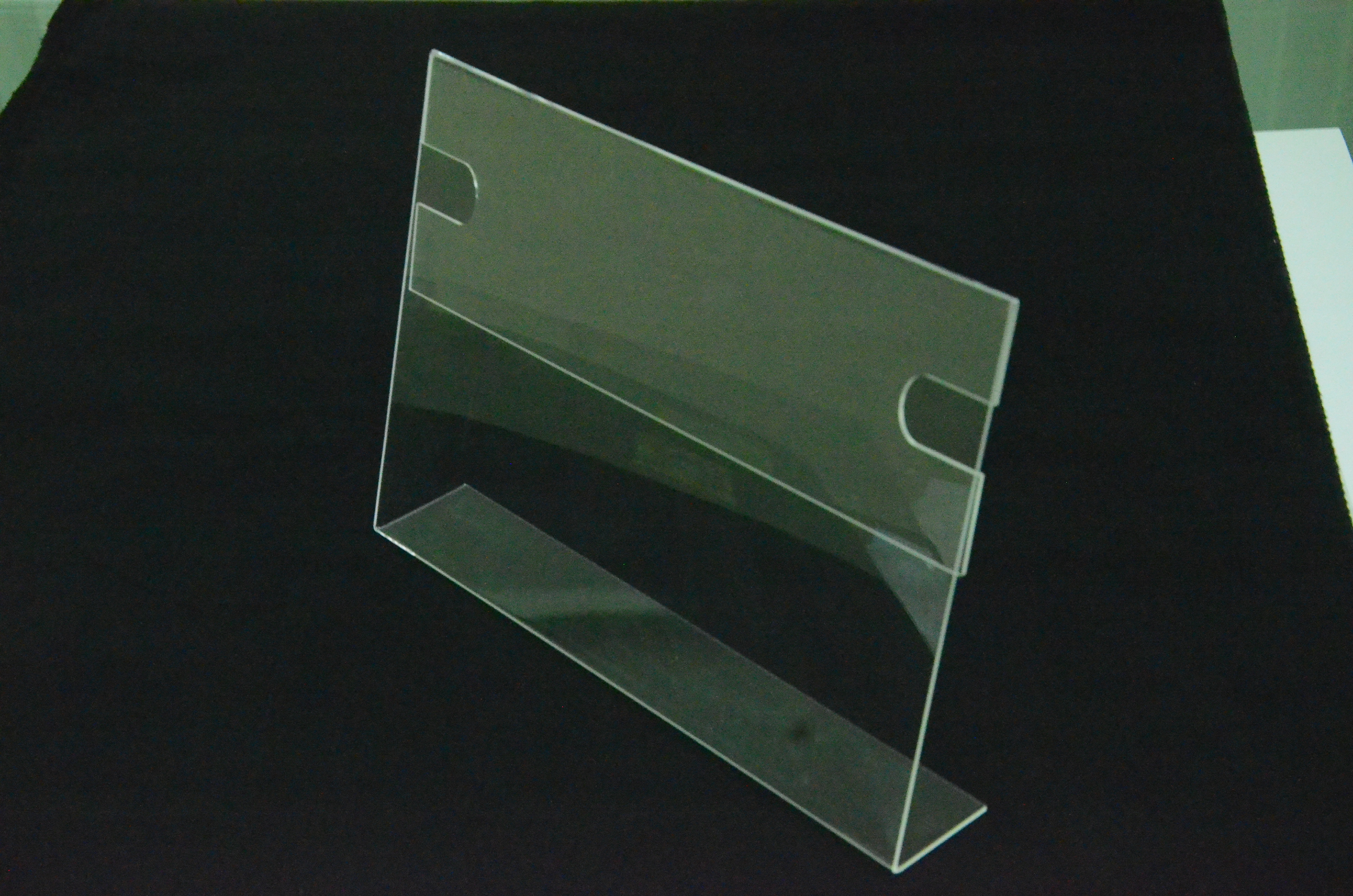 Acrylic A4 Size Horizontal Display Stand - High Quality Imported Acrylic Sheet, Clear Transparency, Free Standing Unit For Information Display
