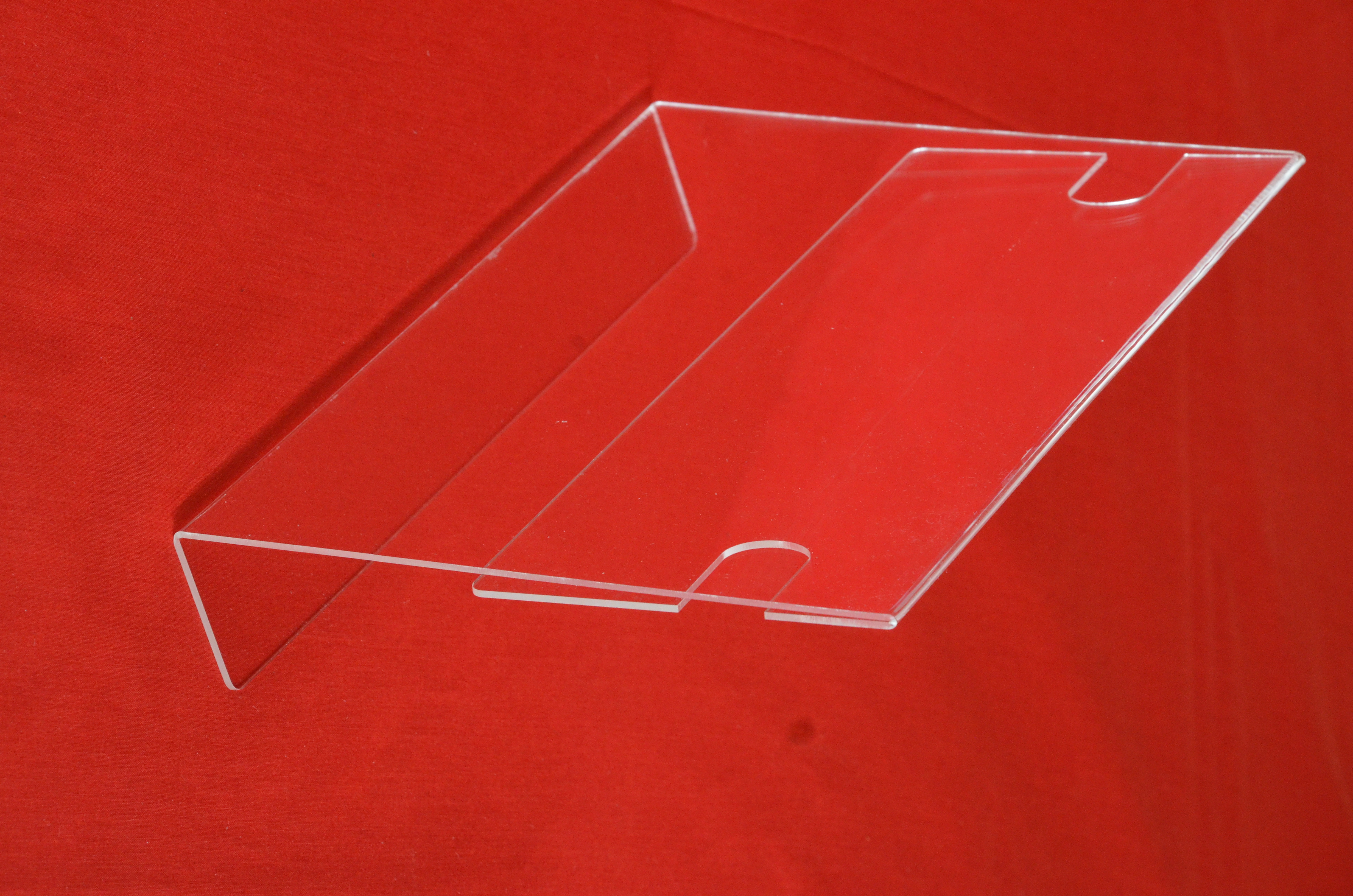Acrylic A4 Size Horizontal Display Stand - High Quality Imported Acrylic Sheet, Clear Transparency, Free Standing Unit For Information Display